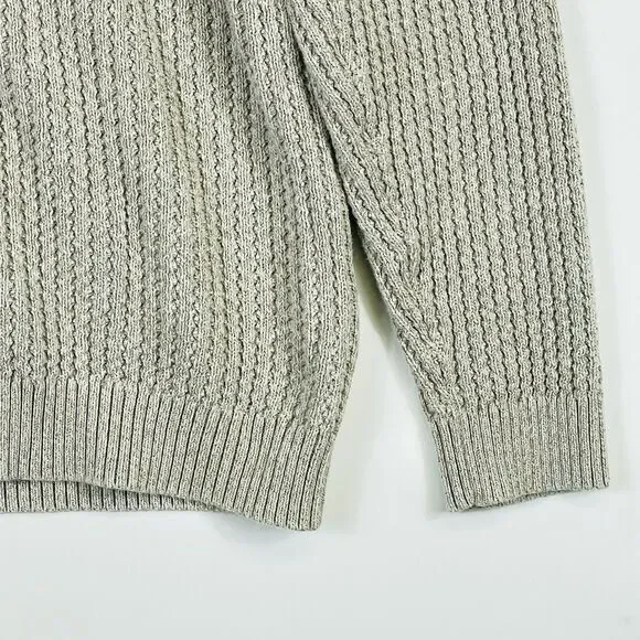 Eddie Bauer Beige Cotton Knit‎ Henley Collar Knit Sweater Men's Large Tall - Picture 3 of 6